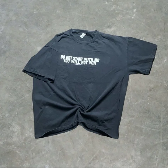 ☀️ Vintage Brooklyn Factory Don't Start With Me Graphic Tee Mens Size XL Black - Picture 1 of 5